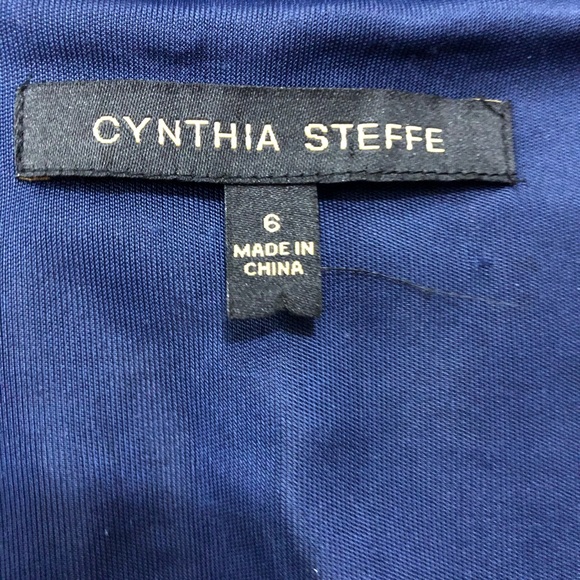Cynthia Steffe Women's Blue White Dress 6 - Picture 4 of 5
